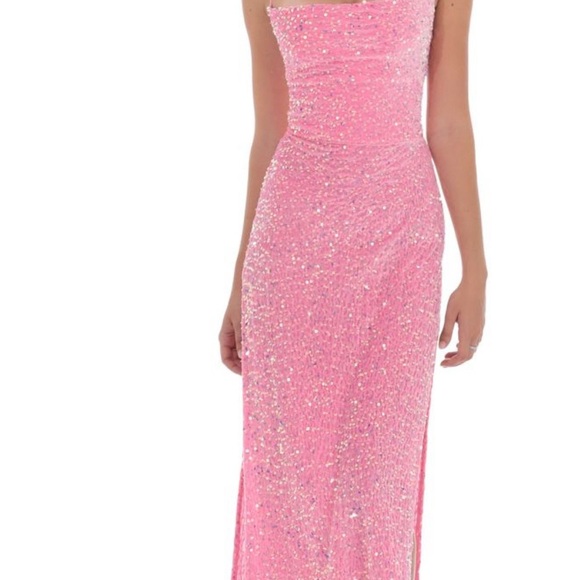 Lucy in the Sky Pink Velvet Sequin Dress - Picture 8 of 11